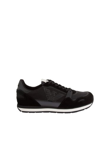 Мужские кроссовки EMPORIO ARMANI SNK C.SUEDE+H/S+ACT NERO