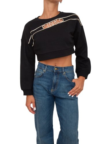 Жіноча толстовка PINKO Maglia tagliata NERO