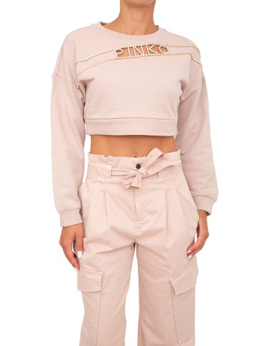 Женская толстовка PINKO Maglia tagliata BEIGE