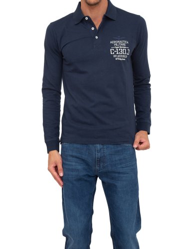 Мужское поло AERONAUTICA MILITARE POLO M.L. BLU