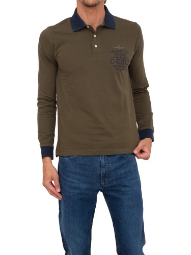 Чоловіче поло AERONAUTICA MILITARE POLO M.L. VERDE