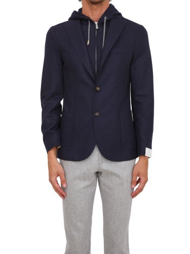 Мужской пиджак ELEVENTY SINGLE-BREASTED JACKET WITH BIB BLU