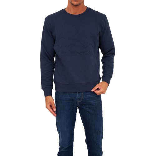 Мужская толстовка LA MARTINA MAN FLEECE CREW NECK FLEECE BLU