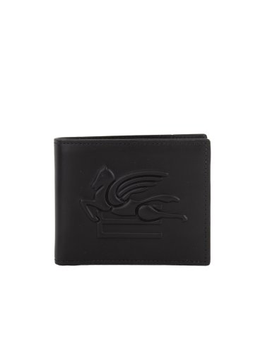 Мужской кошелек ETRO PORTAFOGLIO PELLE LOGO EMBOSSED 11X9 NERO