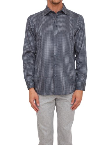 Мужская рубашка с длинным рукавом ETRO CAMICIA ROMA BLU