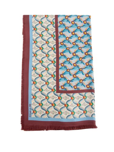 Женский платок ETRO FOULARD JODHPUR 90X90 CM BLU