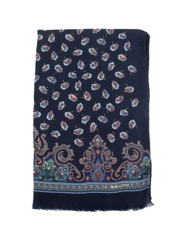 Мужской шарф ETRO SCIARPA CALCUTTA 44X138 CM BLU