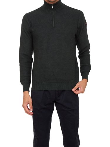 Мужской свитер PAUL&SHARK MAGLIA CON ZIP IN LANA VERDE