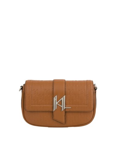 Женская кроссбоди K.LAGERFELD k/saddle shoulderbag emboss CUOIO