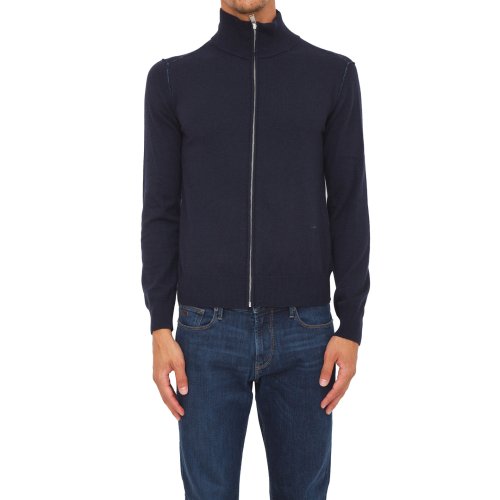 Мужской кардиган TRUSSARDI CARDIGAN FULL ZIP BLU