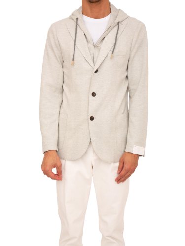 Мужской пиджак ELEVENTY SINGLE-BREASTED JACKET WITH BIB GRIGIO