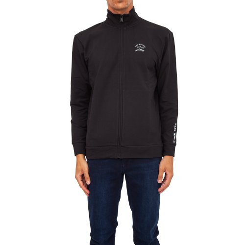 Мужская толстовка PAUL&SHARK FELPA CON ZIP IN COTONE NERO
