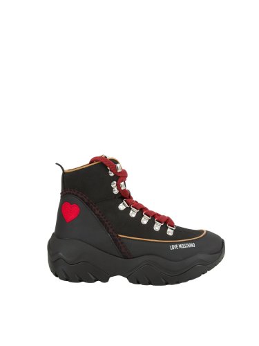 Женские ботинки на шнурках LOVE MOSCHINO SNEAKER NERO