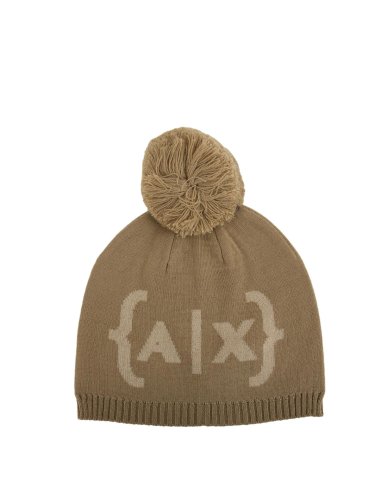 Женская шляпа ARMANI EXCHANGE WOMAN'S BEANIE HAT BEIGE