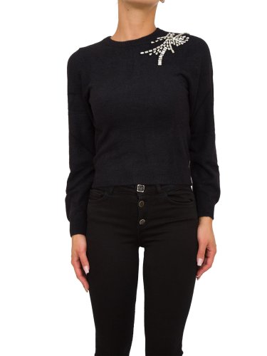 Женский свитер LIU JO MAGLIA CHIUSA M/L RICAMO NERO