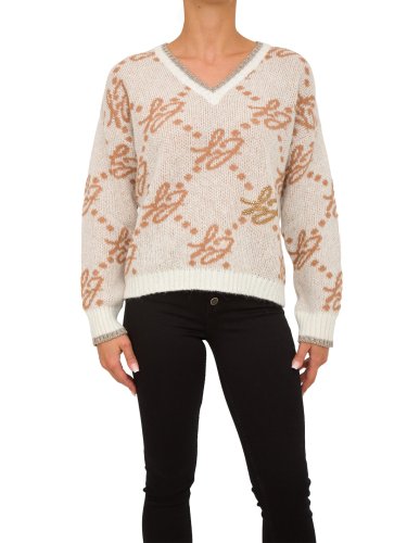 Жіночий светр LIU JO MAGLIA CHIUSA M/L BRAND LOVERS AVORIO