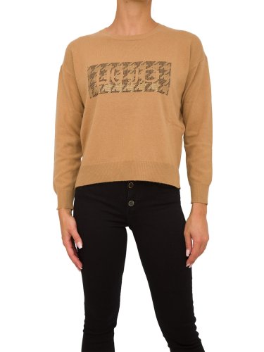 Женский свитер LIU JO ECS MAGLIA CHIUSA M/L LOGO CAMMELLO