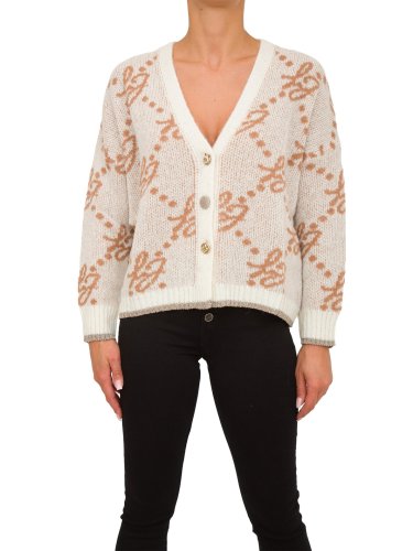 Женский кардиган LIU JO MAGLIA APERTA M/L BRAND LOVERS AVORIO