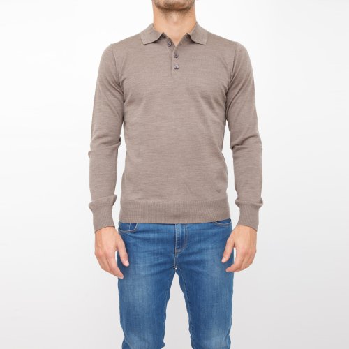 Чоловіче поло EMPORIO ARMANI KNIT POLO TORTORA