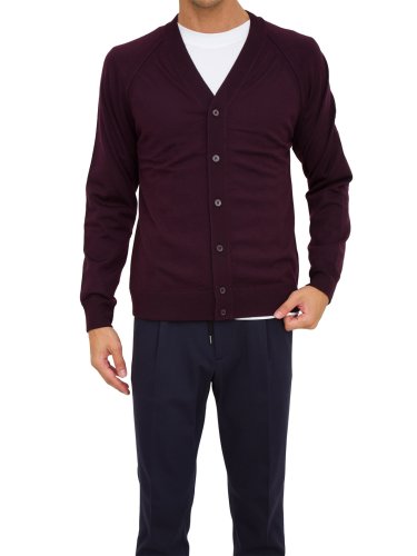 Мужской кардиган PAOLO PECORA Maglia Cardigan BORDEAUX
