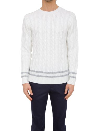 Мужской свитер ELEVENTY ROUND NECK SWEATER BIANCO