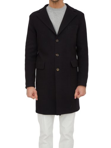 Мужское пальто ELEVENTY  SINGLE BREASTED COAT 3 BUTTONS BLU