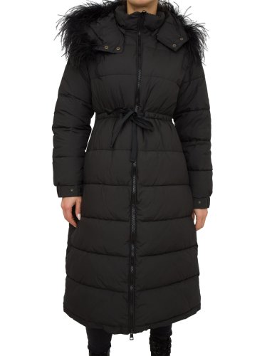 Женская зимняя куртка TWIN-SET IMBOTTITO LUNGO C/BORDO PIUME NERO