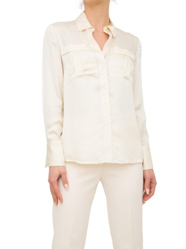 Женская рубашка с длинным рукавом NENETTE BLUSA M C/BOTTONI MANICHE LUNGHE RASO VISCOSA MANO FLUIDA AVORIO