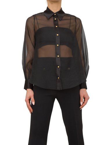 Женская рубашка с длинным рукавом NENETTE  CAMICIA ORGANZA NERO
