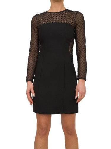 Жіноче плаття NENETTE ABITO C/MANICHE C/INSERTO TULLE RICAMATO CADY FLUIDO NERO