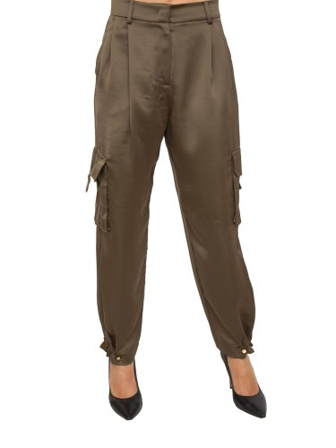 Женские повседневные брюки NENETTE PANTALONE CARGO C/CINTURA  RASO POLY UNITO VERDE