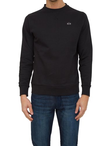 Мужская толстовка LA MARTINA MAN FLEECE CREW NECK BRUSHED F NERO
