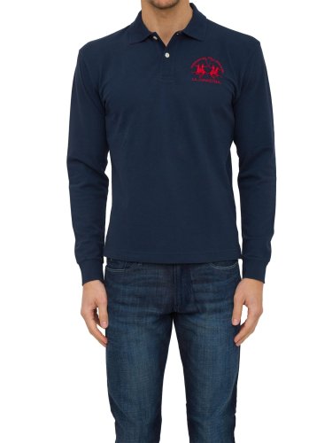 Чоловічий светр LA MARTINA MAN POLO L/S PIQUET STRETCH BLU