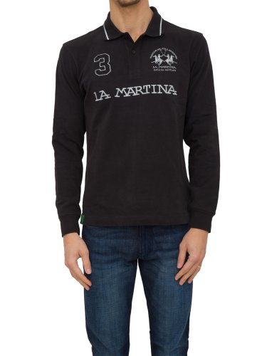 Чоловіче поло LA MARTINA MAN POLO HEAVY JERSEY NERO