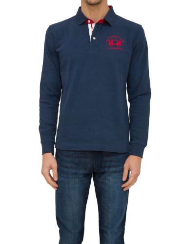 Мужское поло LA MARTINA MAN POLO HEAVY JERSEY BLU