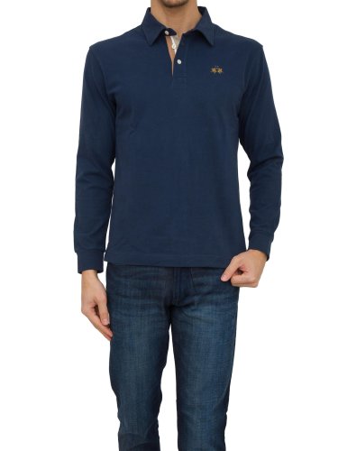 Мужское поло LA MARTINA MAN POLO HEAVY JERSEY BLU