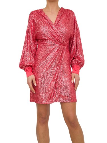 Женское платье NENETTE ABITO CORTO WRARP  PAILLETTES ROSA