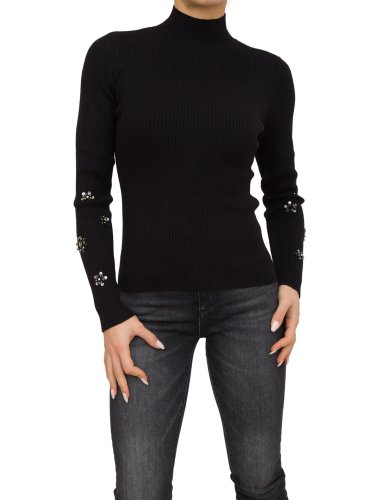 Жіночий светр TWIN-SET LUPETTO IN MAGLIA NERO
