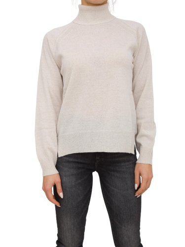 Женский свитер TWIN-SET MAGLIA COLLO ALTO IN MISTO CACHEMIRE BIANCO