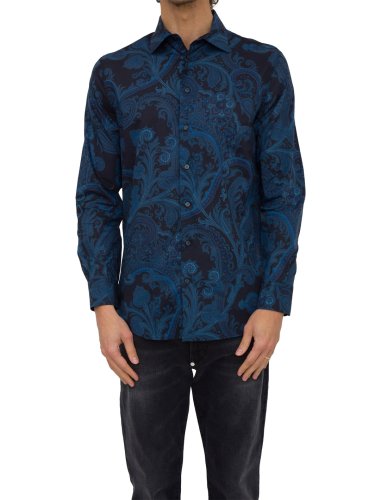 Мужская рубашка с длинным рукавом ETRO CAMICIA ROMA BLU