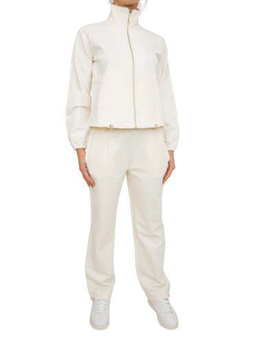 Женский спортивный костюм TWIN-SET COMPLETO TUTA (FELPA APERTA+JOGGING) BIANCO