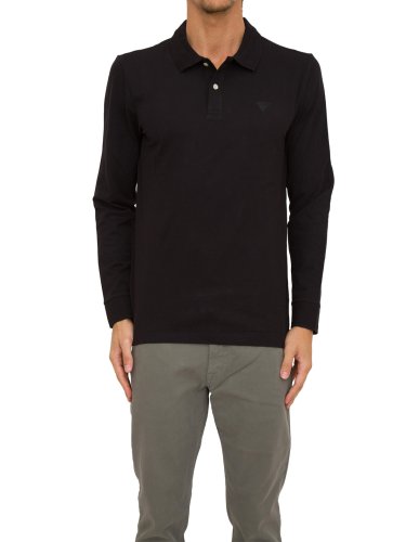 Мужское поло GUESS JEANS POLO MANICA LUNGA NERO
