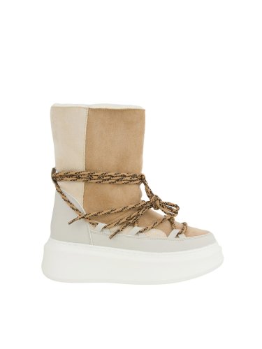 Женские сапоги TWIN-SET STIVALETTO IMBOTTITO BEIGE