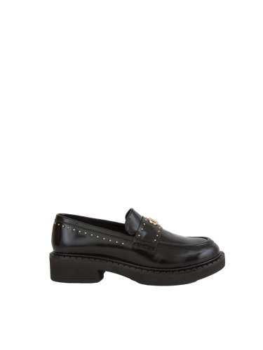 Женская классическая обувь TWIN-SET MOCASSINO IN PELLE CON MICRO BORCHIE NERO
