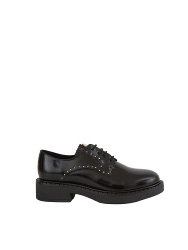 Жіноче класичне взуття TWIN-SET SCARPA STRINGATA IN PELLE CON MICRO BORCHIE NERO