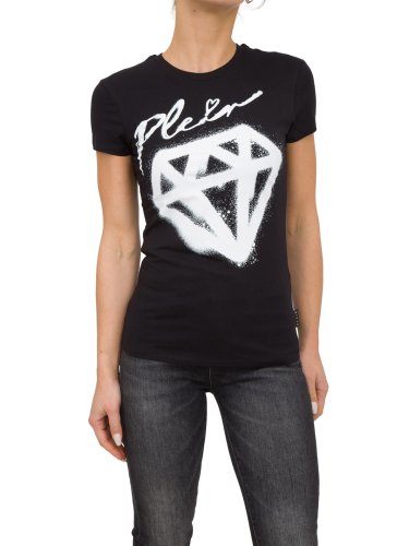 Женская футболка PHILIPP PLEIN T-SHIRT ROUND NECK SS NERO