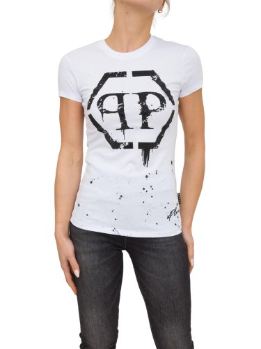 Женская футболка PHILIPP PLEIN T-SHIRT ROUND NECK SS BIANCO