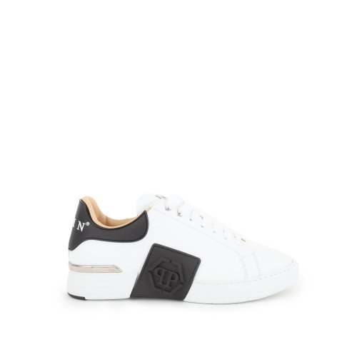Мужские кроссовки PHILIPP PLEIN LO-TOP SNEAKERS PHANTOM KICK$ LEATHER HEXAGON BIANCO