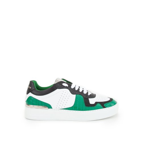 Мужские кроссовки PHILIPP PLEIN LO-TOP SNEAKERS SILVER $URFER COCCO PRINT VERDE