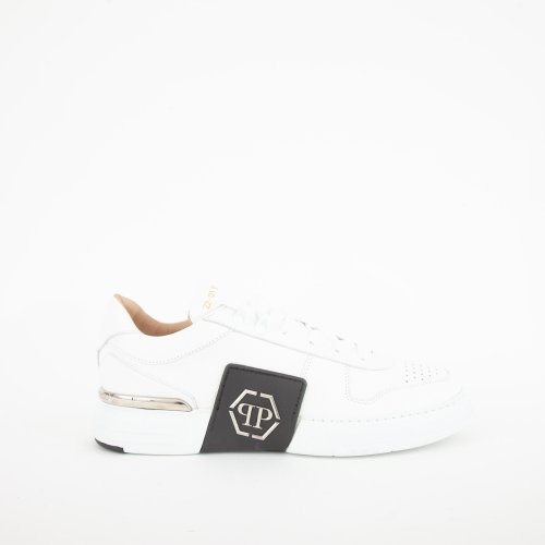 Мужские кроссовки PHILIPP PLEIN LO-TOP SNEAKERS PHANTOM KICK$ LEATHER Platinum HEXAGON BIANCO